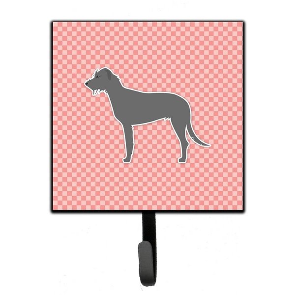 Micasa Irish Wolfhound Checkerboard Pink Leash or Key Holder MI221806